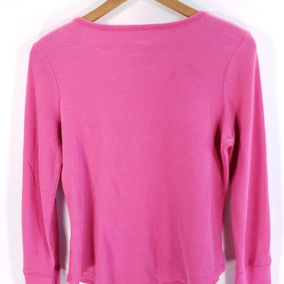 Minnie Mouse Disney Graphic T-Shirt Pink Long Sleeve Waffle Junior's Large - Picture 5 of 7